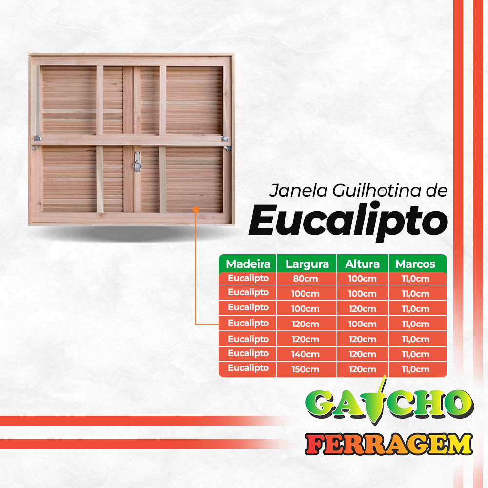 Janela Guilhona de Eucalipto
