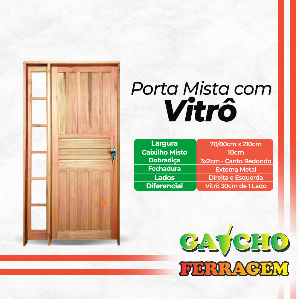 Porta Mista com Vitrô